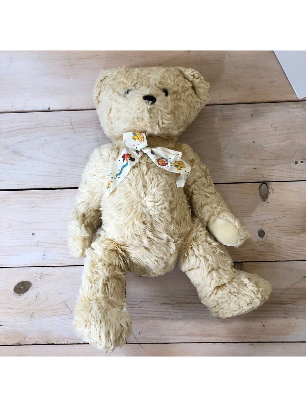 FAO Schwarz Vintage 1990s Yellow Bear with Ribbon 24"
